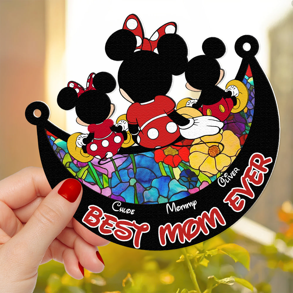 Best Mom Ever – Personalized Suncatcher Ornament for Mother's Day – Gift for Mom, Grandma & Kids Ornament PopCulturePrints