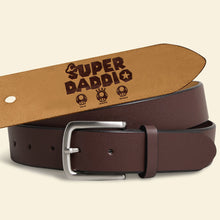 Load image into Gallery viewer, Custom 'Super Daddio' Secret Message Belt - Unique Father's Day Gift Belts PopCulturePrints