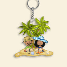 Load image into Gallery viewer, Personalized Beach Couple Keychain - Unique & Meaningful Valentine's Day Gifts Keychains PopCulturePrints