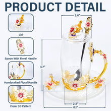 Load image into Gallery viewer, "Embrace Elegance with Every Sip" - Personalized Flower Butterfly Monogram Glass Tea Cup - Perfect Gift for Friends, Family, and Loved Ones Glass Flower Tea Cup PopCulturePrints