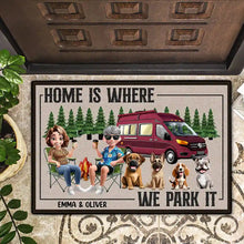 Load image into Gallery viewer, You And Me And The Dogs Camping Cartoon - Personalized Doormat Doormat PopCulturePrints
