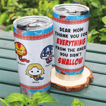 Load image into Gallery viewer, Personalized Tumbler for Mom - Funny Superhero Theme Tumbler Cup PopCulturePrints