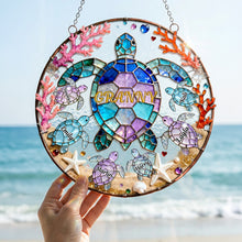 Load image into Gallery viewer, "Celebrate the Love of a Turtle Mom - Personalized Suncatcher Ornament for Mother's Day" Ornament PopCulturePrints
