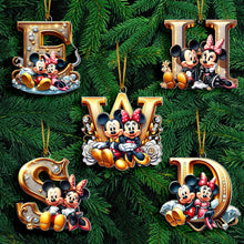 Load image into Gallery viewer, Custom Alphabet Christmas Ornament for Couples - Unique Holiday Gift | Valentine's Day Gifts Ornament PopCulturePrints