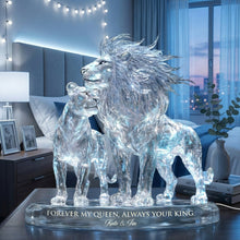 Load image into Gallery viewer, Forever My Queen, Always Your King - Majestic Lion Couple Light Box - Personalized Gift for Couples Light Box PopCulturePrints