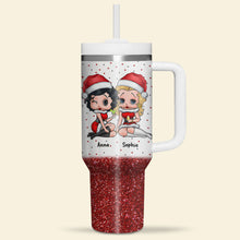 Load image into Gallery viewer, Personalized All Sisters Are Made Of Gold Tumbler - Glitter Edition Tumbler Cup PopCulturePrints