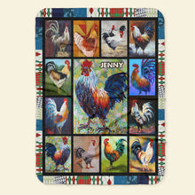Load image into Gallery viewer, Personalized Chicken Lover Blanket - Custom Rooster Art Blanket PopCulturePrints