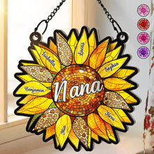 Load image into Gallery viewer, Nana’s Family Sunflower of Love - A Personalized Suncatcher Ornament for Nana and Her Loved Ones Suncatcher Ornament PopCulturePrints
