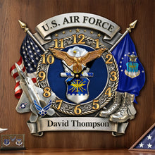 Load image into Gallery viewer, Honor The Past - Custom Veteran Wall Clock - Perfect Gift for Military Heroes Hanging Wall Clock PopCulturePrints
