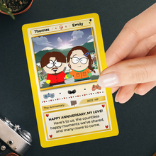 Load image into Gallery viewer, Personalized Couples Anniversary Wallet Card | Custom Valentine's Day Gifts Wallet Card PopCulturePrints