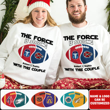 Load image into Gallery viewer, Custom Couple Football Shirts | Personalized The Force Team Apparel | Valentine's Day Gifts Shirts PopCulturePrints