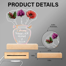 Load image into Gallery viewer, Mom, Thanks For Helping Us Bloom - Personalized 3D LED Light Wooden Base Gift for Mom, Grandma, and Special Women 3D Led Light PopCulturePrints