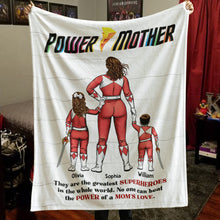 Load image into Gallery viewer, Custom Supermom & Kids Blanket - Power Mother Blanket PopCulturePrints