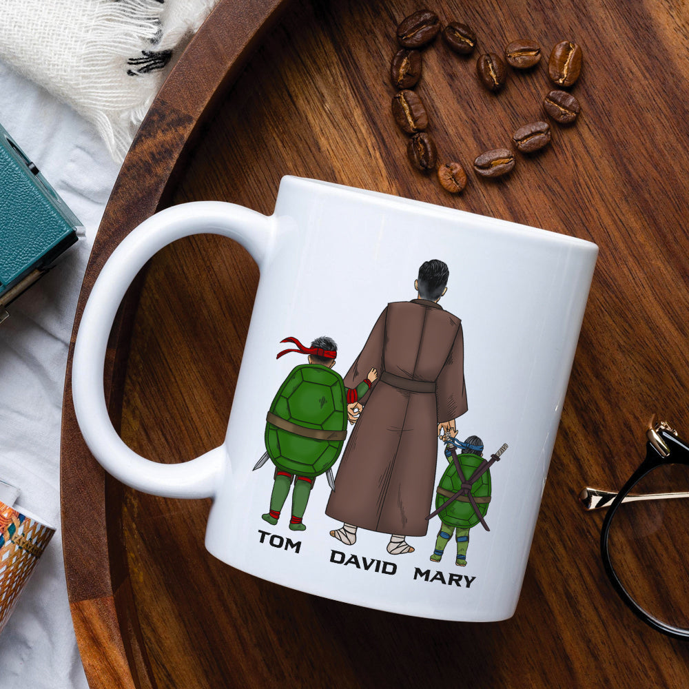 Personalized Ninja Dad Coffee Mug - Turtley Awesome Father Coffee Mug PopCulturePrints