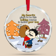 Load image into Gallery viewer, Personalized Couple Ornament - Cozy Hugs Under the Snow | Valentine's Day Gifts Ornament PopCulturePrints