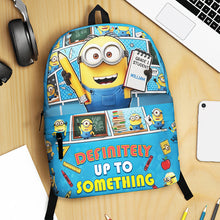 Load image into Gallery viewer, "Definitely Up To Something" - Fun Character Backpack - Personalized Gifts For Kids Backpack PopCulturePrints