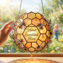 Load image into Gallery viewer, “Nana's Sweetest Hive” - Personalized Suncatcher Gift for Grandma, Perfect for Mother's Day Ornament PopCulturePrints