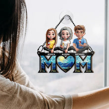 Load image into Gallery viewer, We Love You Mom - Personalized Mother Daughter Son 3D Cartoon Window Hanging Suncatcher Ornament Suncatcher Ornament PopCulturePrints