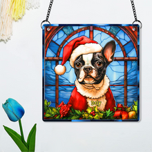 Load image into Gallery viewer, Personalized Boston Terrier Christmas Suncatcher Ornament - Perfect Gift for Dog Lovers Suncatcher PopCulturePrints