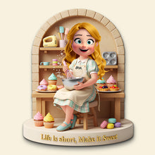 Load image into Gallery viewer, Life is Short, Make it Sweet - Personalized Sweet Baking Girl Fridge Magnet Fridge Magnet PopCulturePrints