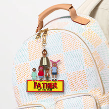 Load image into Gallery viewer, “Father of the Year” Personalized Keychain - Custom Gift for Dads, Grandfathers & Father Figures Keychains PopCulturePrints