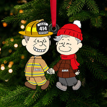 Load image into Gallery viewer, Personalized Firefighter Couple Ornament - Custom Christmas Gift | Valentine's Day Gifts Ornament PopCulturePrints