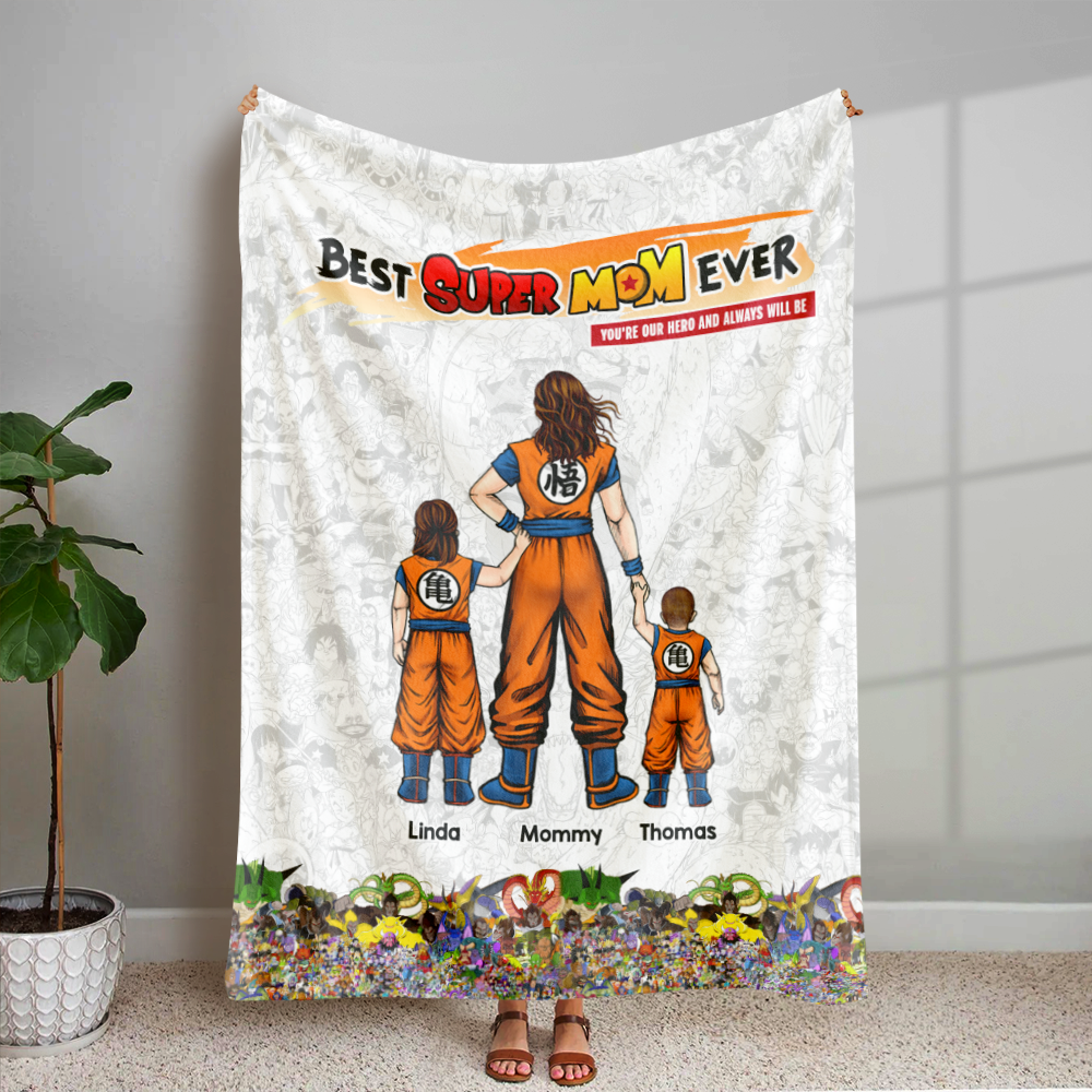 Best Super Mom Ever Blanket - Personalized Gift for Mom, Grandma & More! Blanket PopCulturePrints