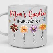 Load image into Gallery viewer, Mom's Garden - Personalized Marble Mug – A Unique Gift for Mom and Grandma Marble Mug PopCulturePrints