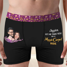 Load image into Gallery viewer, Magic Carpet Ride Personalized Couple Boxers - Fun & Unique Valentine's Day Gifts Boxer Briefs PopCulturePrints
