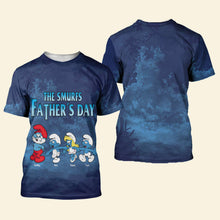 Load image into Gallery viewer, Personalized Smurfs Father's Day Shirt - Customizable Names AOP Products PopCulturePrints