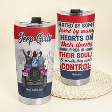 Load image into Gallery viewer, Personalized Jeep Girls Tumbler - Hated by Some, Loved by Many Tumbler Cup PopCulturePrints