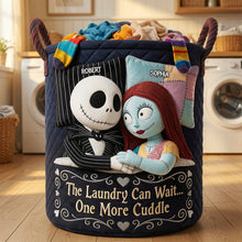 Load image into Gallery viewer, One More Cuddle Quilted Laundry Basket - Personalized Gifts For Couple 01OHDT130726 Laundry Basket PopCulturePrints
