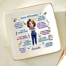 Load image into Gallery viewer, Nurse Daily Affirmations - Personalized Ring Dish for Caregivers Ring Dish PopCulturePrints