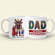 Load image into Gallery viewer, Custom Superhero Dad Mug - Personalized Gift for Father's Day Coffee Mug PopCulturePrints