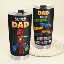 Load image into Gallery viewer, Super Dad Personalized Tumbler - Hero Design Tumbler Cup PopCulturePrints