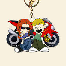 Load image into Gallery viewer, Custom Motorcycle Couple Keychain - Personalized Valentine's Day Gifts for Adventurers Keychains PopCulturePrints