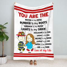 Load image into Gallery viewer, Personalized Firefighter Couple Blanket - Unique Gift for Firefighter Lovers Blanket PopCulturePrints