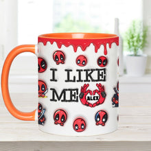 Load image into Gallery viewer, Personalized Deadpool 'I Like Me' Accent Mug Accent Mug PopCulturePrints