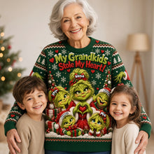 Load image into Gallery viewer, My Grandkids Stole My Heart - Personalized Knitted Ugly Sweater for Grandparents