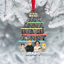 Load image into Gallery viewer, Personalized Star Wars Family Christmas Ornament 2024 Ornament PopCulturePrints