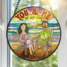 Load image into Gallery viewer, You & Me - Personalized Stained Glass Gift for Couples Ornament PopCulturePrints