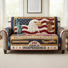 Load image into Gallery viewer, Celebrate Freedom: Proud Anniversary Quilted Sofa Cover - Personalized Gifts for Patriots Sofa Cover PopCulturePrints