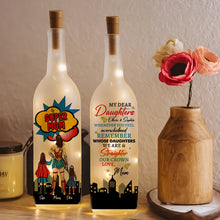 Load image into Gallery viewer, "Super Mom" - Personalized Bottle Lamp Gift for Mom and Daughters - Perfect for Mother's Day and Special Occasions Bottle Lamp PopCulturePrints