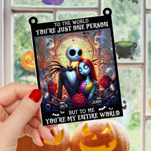 Load image into Gallery viewer, Personalized Halloween Sun Catcher for Couples - Custom Jack and Sally Design | Valentine's Day Gifts Ornament PopCulturePrints