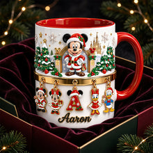 Load image into Gallery viewer, “Celebrate the Season with a Touch of Magic” - Cute Alphabet Christmas Accent Mug - Personalized Gift for Friends and Family Coffee Mug PopCulturePrints