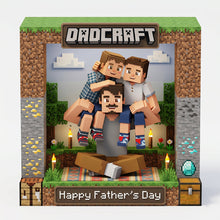 Load image into Gallery viewer, "Happy Father's Day from the Kids!" - Personalized Pixel Dad Acrylic Plaque - Custom Gift for Dad, Grandpa & Father Figures Shaped Plaques PopCulturePrints