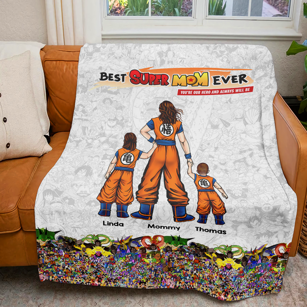 Best Super Mom Ever Blanket - Personalized Gift for Mom, Grandma & More! Blanket PopCulturePrints