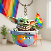 Load image into Gallery viewer, Celebrate Diversity with Our Galaxy Monster LGBT Keychain - Personalized Gifts for Everyone Keychains PopCulturePrints