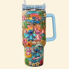 Load image into Gallery viewer, Couple Summer Vibes 40oz Tumbler With Handle - Personalized Gift for Couples