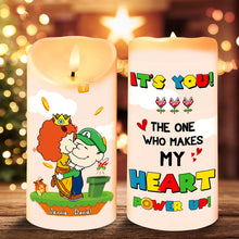 Load image into Gallery viewer, Personalized LED Candle for Couples - Heartwarming Hugging Cartoon Design Led Candle PopCulturePrints